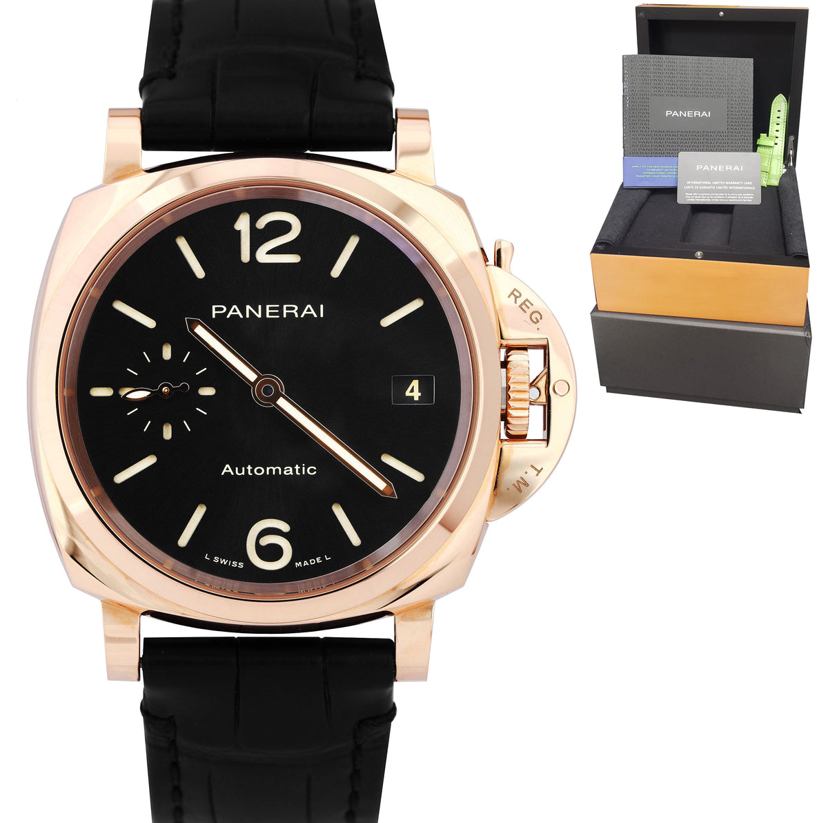 2021 Panerai PAM01029 Piccolo Due 18K Rose Gold 38mm Oro Rosso Automat