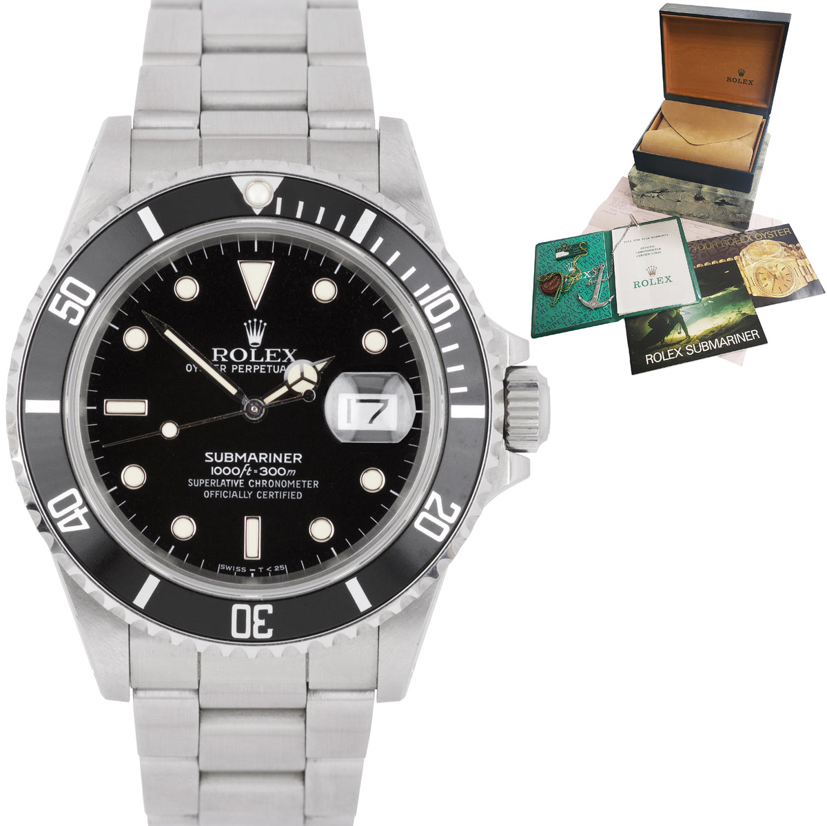 1988 UNPOLISHED Rolex Submariner TRIPLE ZERO Stainless Steel 40mm Watc