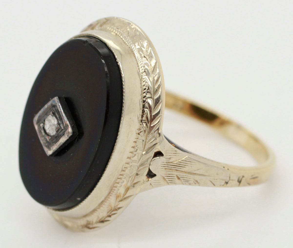 開店祝い jewelry SAR Oval Onyx with ring Antique リング