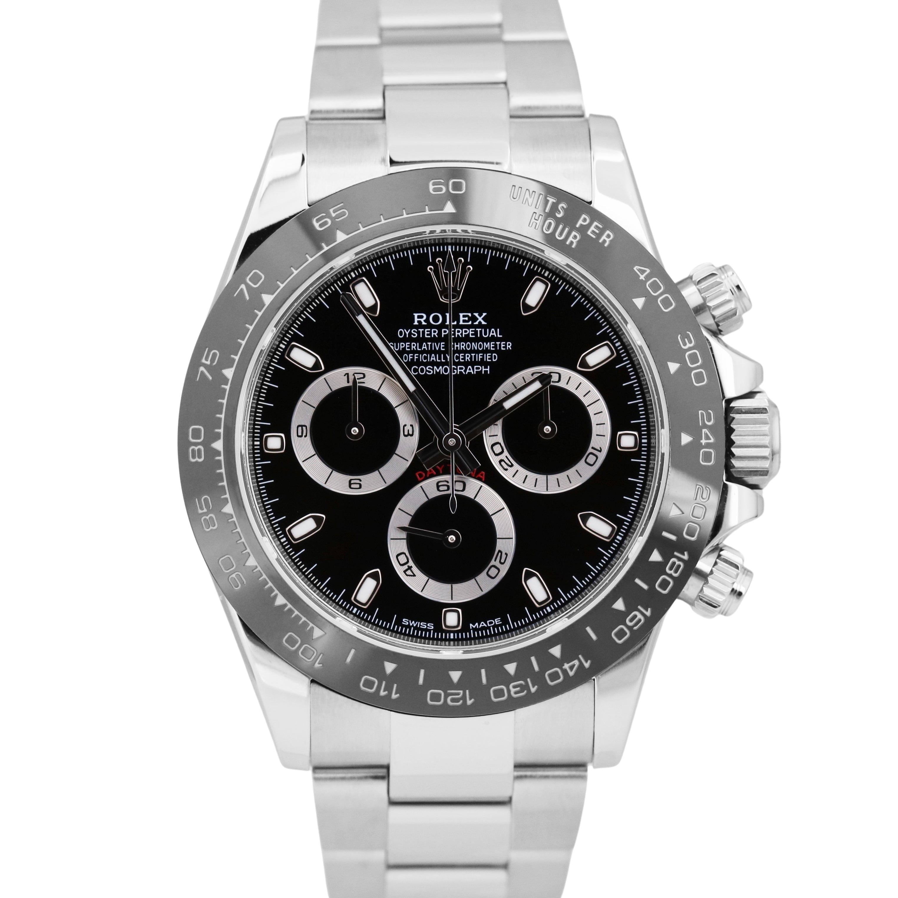 MINT PAPERS Rolex Daytona Cosmograph Black CERAMIC Stainless Steel 116500 LN BOX