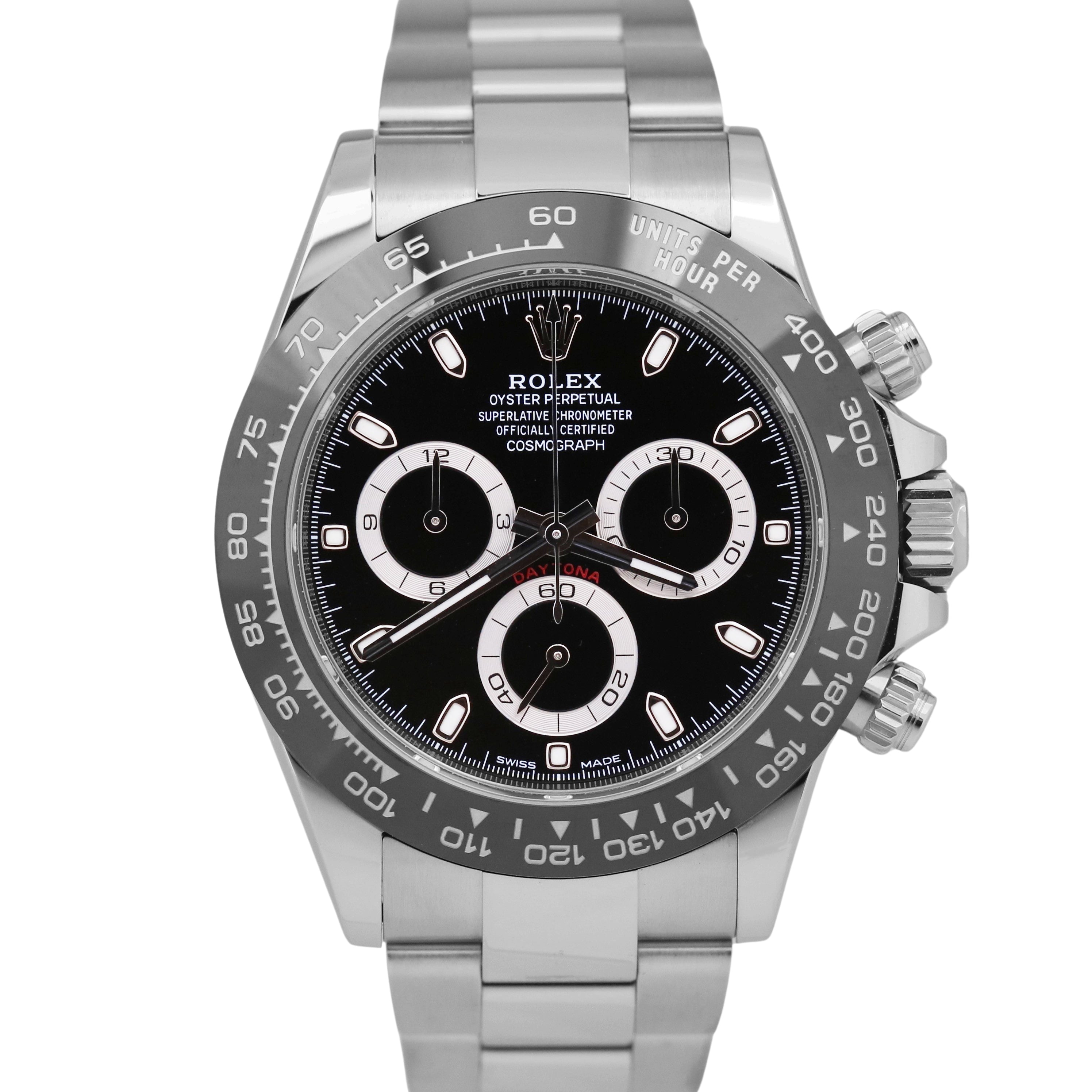 MINT 2022 PAPERS Rolex Daytona Cosmograph Black CERAMIC Steel 40mm 116500 LN BOX