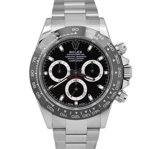 MINT 2022 PAPERS Rolex Daytona Cosmograph Black CERAMIC Steel 40mm 116500 LN BOX