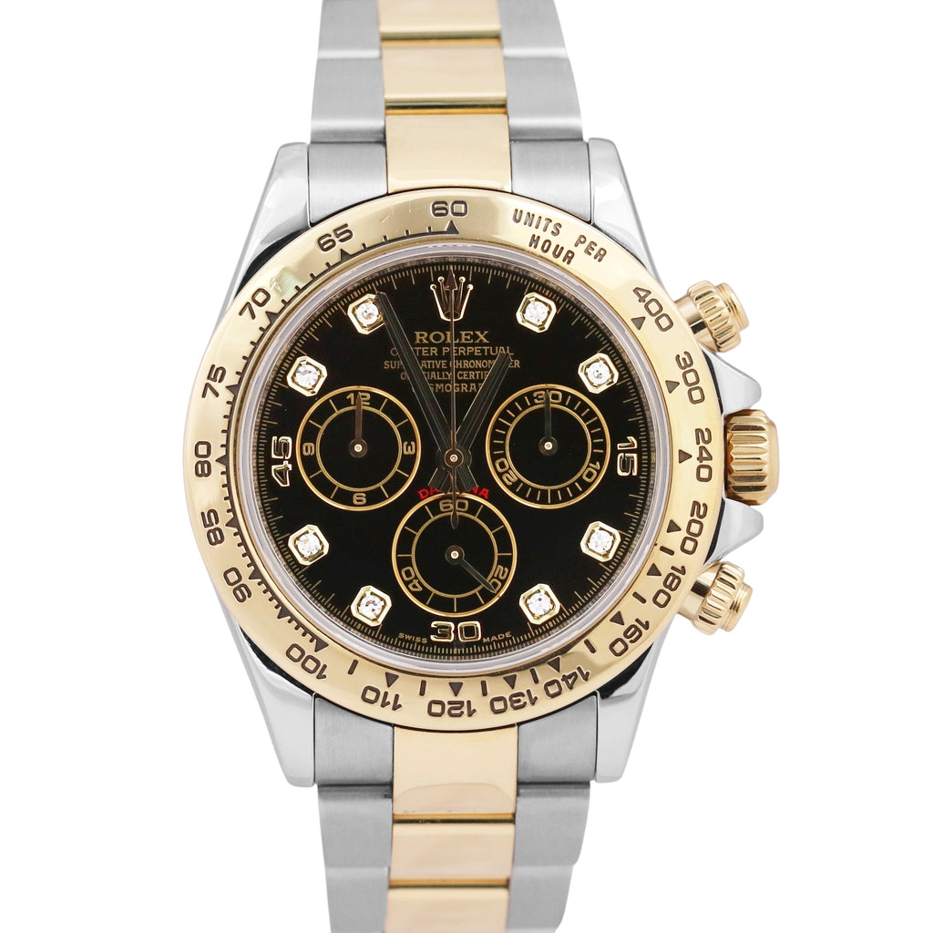 Rolex Daytona BLACK DIAMOND Two-Tone 18K Yellow Gold Stainless Steel 116503