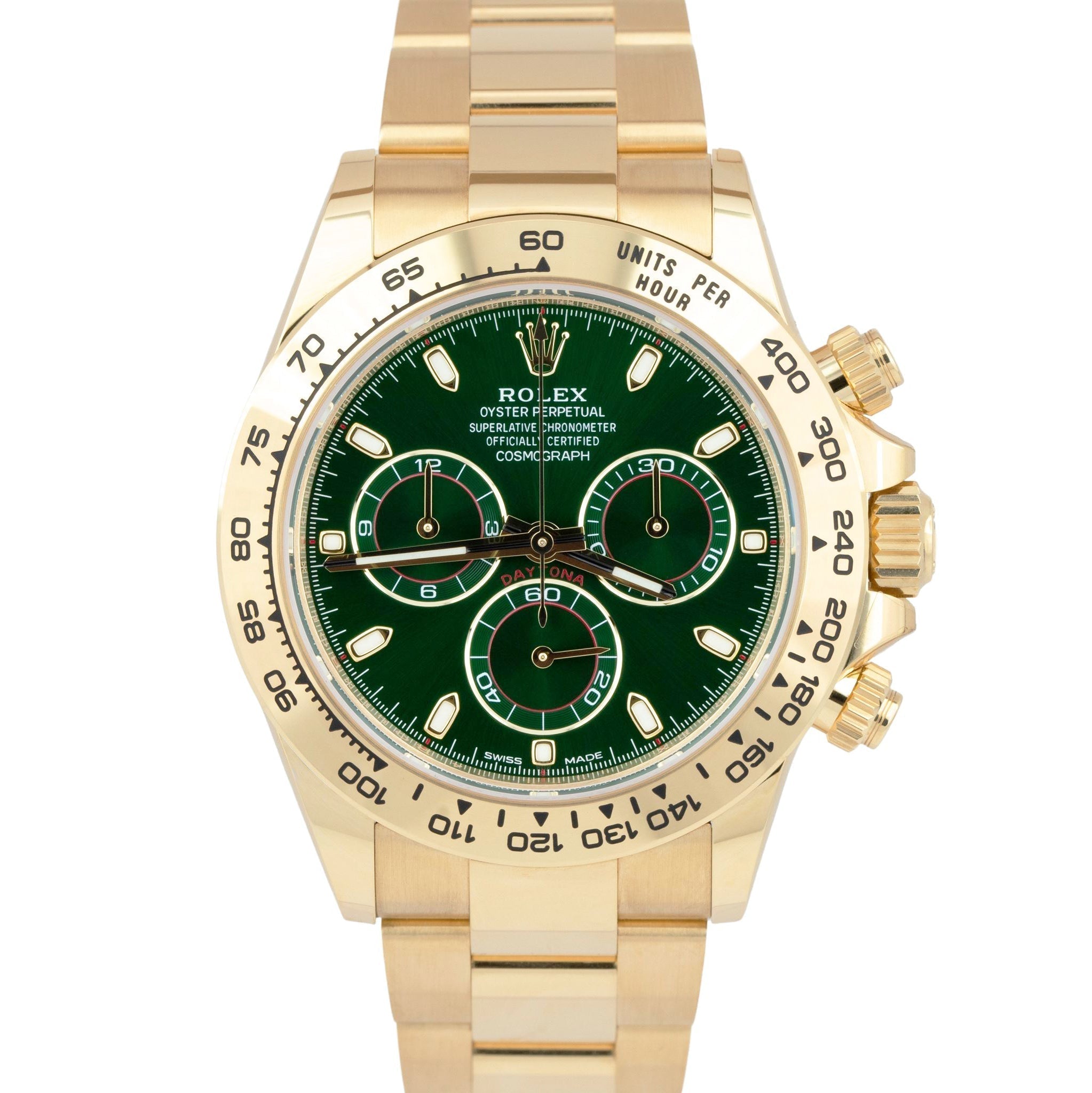 2022 NEW PAPERS Rolex Daytona GREEN DIAL 40mm 18K Yellow Gold Watch 116508 BOX