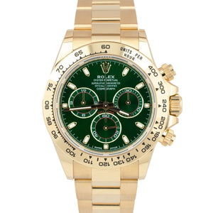 2022 NEW PAPERS Rolex Daytona GREEN DIAL 40mm 18K Yellow Gold Watch 116508 BOX