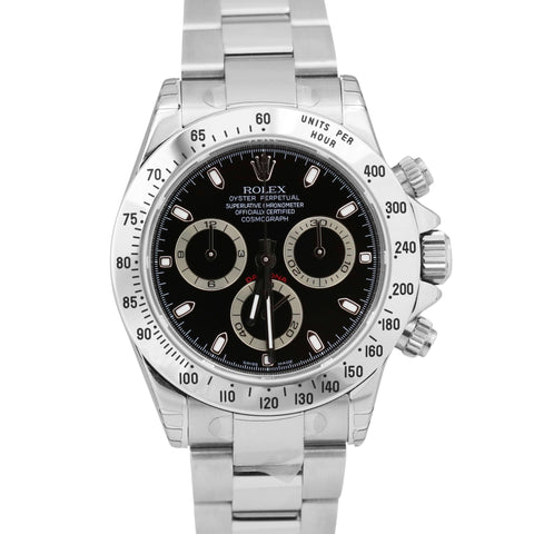 NEW STICKERED Rolex Daytona Cosmograph BLACK 40mm REHAUT Steel 116520 BOX