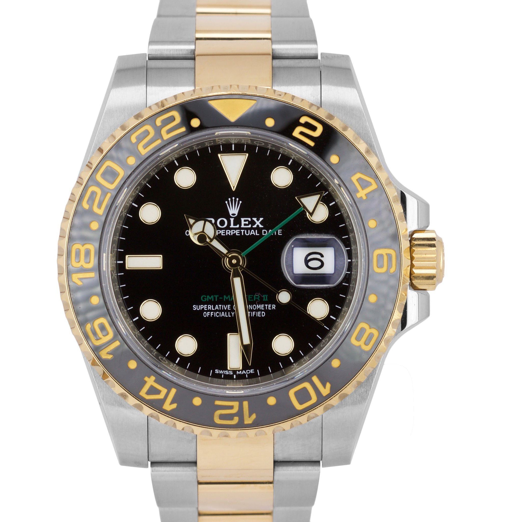 Rolex GMT-Master II Ceramic 116713 Black Two-Tone 18K Stainless PAPERS 40mm B+P