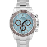 NEW 2024 PAPERS Rolex Daytona GLACIER BLUE BAGUETTE 40mm Platinum 126506 BOX