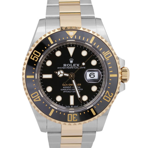 MINT 2023 Rolex Sea-Dweller 43mm Two-Tone 18K Yellow Gold Steel Black 126603