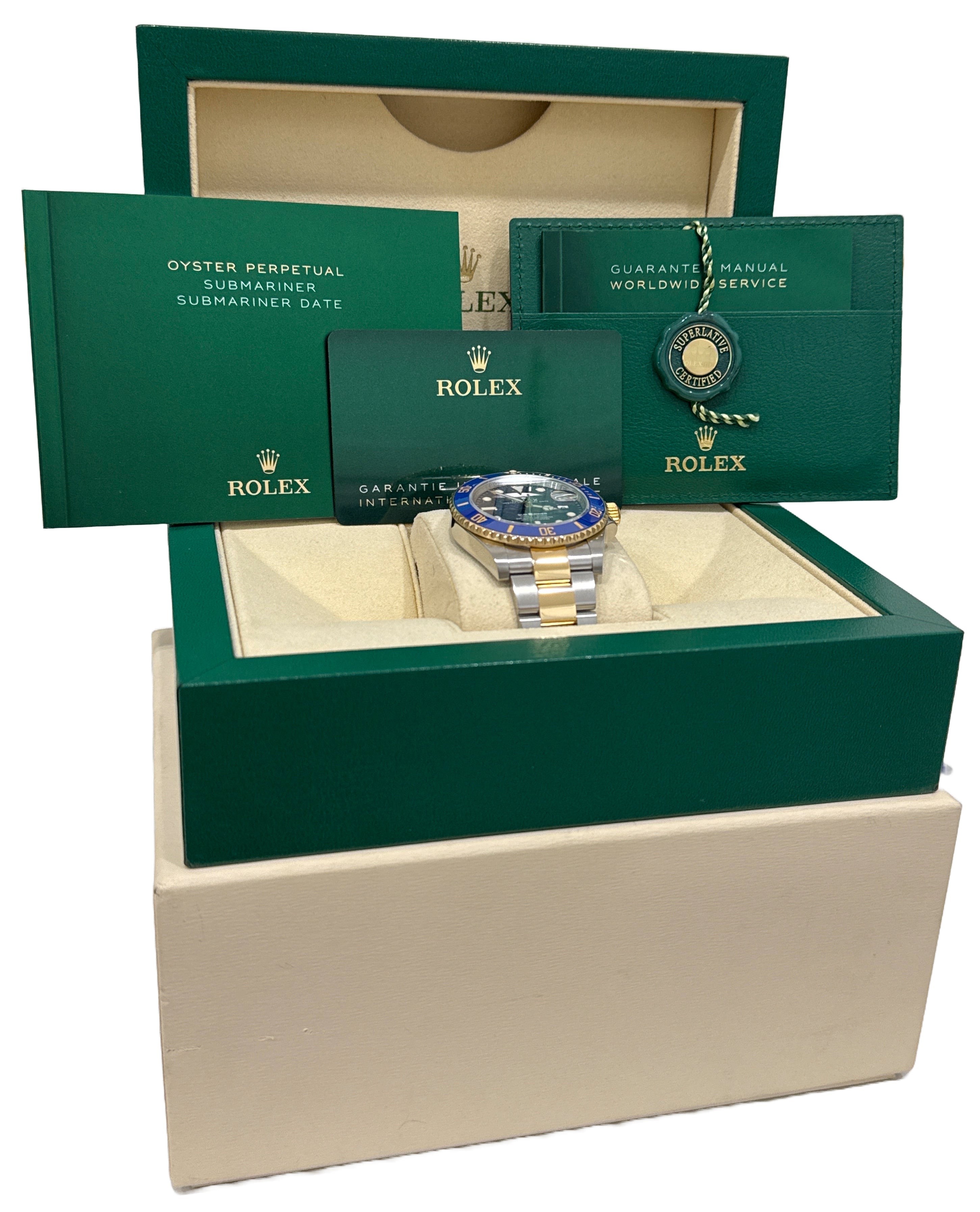 MINT NEW PAPERS Rolex Submariner Date 41mm Ceramic Two-Tone Gold 126613 LB BOX