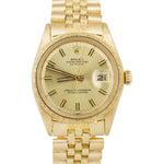 Rolex DateJust Champagne FLORENTINE 36mm 18K Yellow Gold JUBILEE 1611 Watch