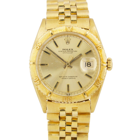 1970 Rolex DateJust Turn-O-Graph CHAMPAGNE 36mm 18K Yellow Gold JUBILEE 1625