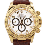 UNPOLISHED Rolex Daytona Cosmograph INVERTED 6 White 18K Yellow Gold 16518 Watch