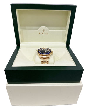 Rolex Submariner Date BLUE 18K Yellow Gold REHAUT 40mm Watch 16618 Watch BOX