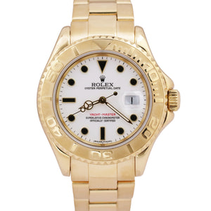 Rolex Yacht-Master 40 YM1 WHITE 18K Yellow Gold 40mm NO-HOLES Oyster 16628 Watch