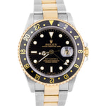 UNPOLISHED Rolex GMT-Master II NO-HOLES Black PAPERS 18K Gold 40mm 16713 BOX