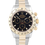 MINT NEW CARD Rolex Daytona Cosmograph 40mm Black 18K Gold Steel 116503 BOX