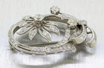 Antique Art Deco Platinum 3.00ctw F/VS2 Diamond Floral Oval Brooch Pendant