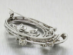 Antique Art Deco Platinum 3.00ctw F/VS2 Diamond Floral Oval Brooch Pendant