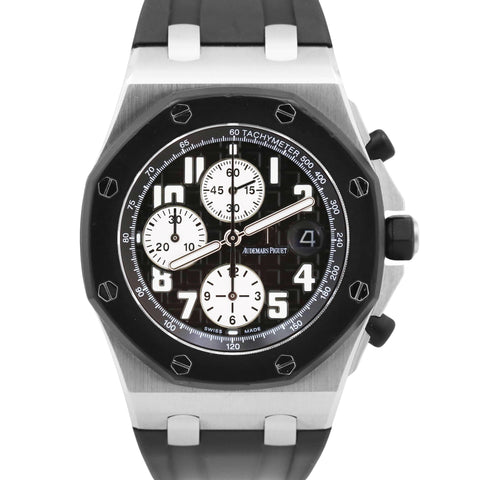 Audemars Piguet Royal Oak Offshore Stainless Black 42mm 25940SK Rubber Watch