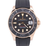 MINT Rolex Yacht-Master 18k Rose Gold Oysterflex Rubber Black 37mm 268655 Watch