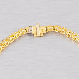 Modern 18k Yellow Gold 46 Stone F VS1 Diamond Tennis Bracelet 4.60ctw 6.75"