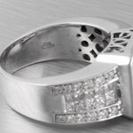 Modern Estate 14k White Gold Princess Cut & Round Diamond Ring 2.09ctw