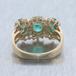 Vintage Estate 14k Yellow Gold 2.75ctw Emerald & Diamond Band Ring