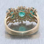 Vintage Estate 14k Yellow Gold 2.75ctw Emerald & Diamond Band Ring