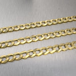 14k Yellow Gold Flat Cuban Curb Link 7.00mm Chain Necklace 26" 31.3g