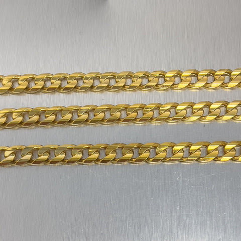 14k Yellow Gold Cuban Curb Link 8.50mm Chain Necklace 26.5" 104.8g HEAVY ITALY