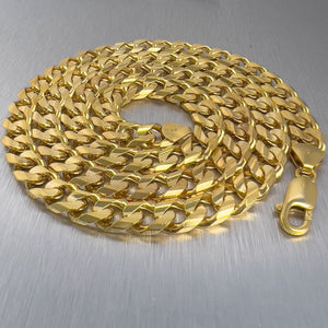 14k Yellow Gold Cuban Curb Link 8.50mm Chain Necklace 26.5" 104.8g HEAVY ITALY