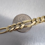 14k Yellow Gold Figaro Link Chain Bracelet 8.75" 18.7 grams 8.15mm ITALY