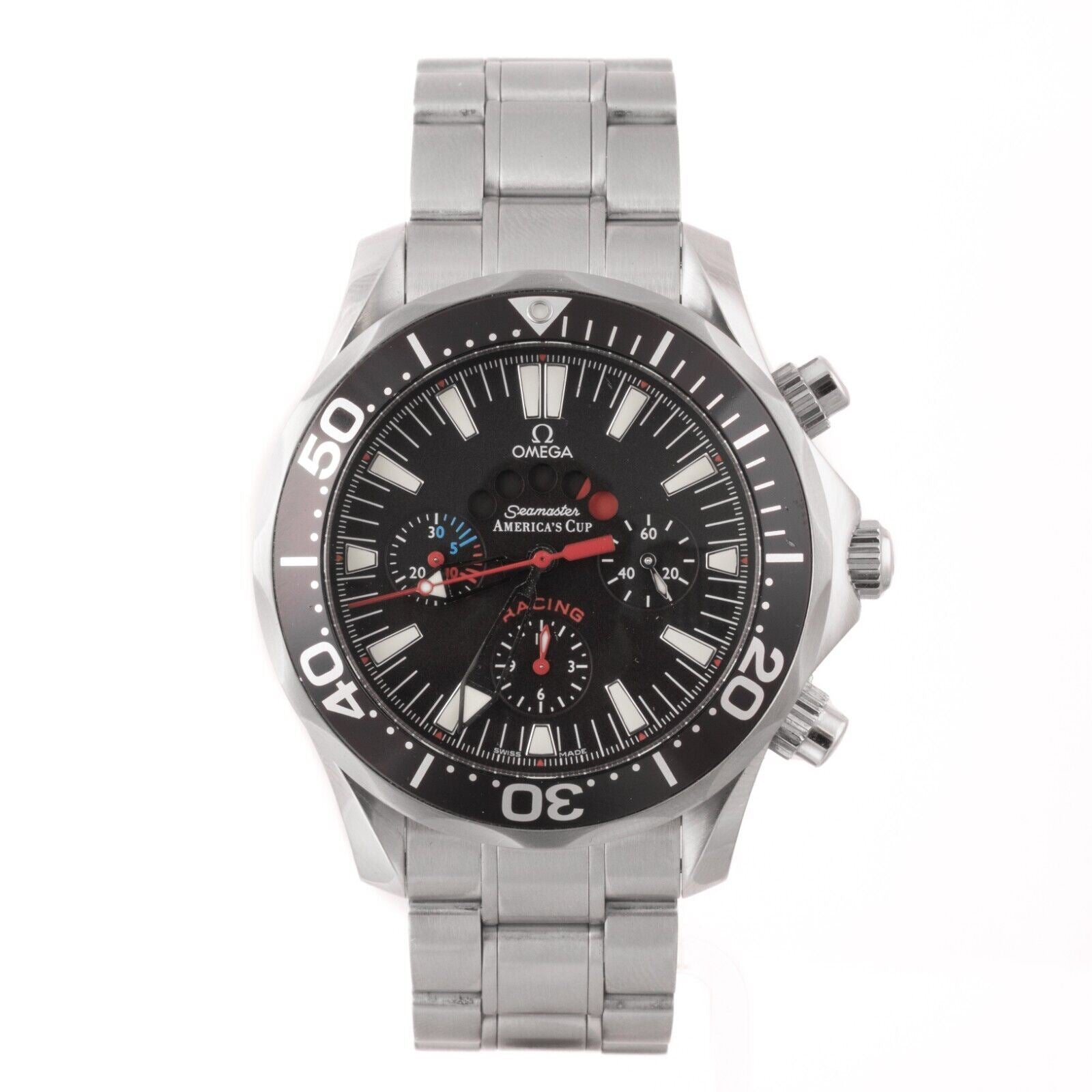 Omega Seamaster Racing America’s Cup 44mm Steel Black Dial Mens Watch 2569.52.00