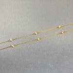 14k Yellow Gold 10 Station Diamonds by the Yard Necklace 0.75ctw 16" 2.8g