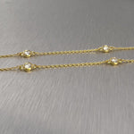 14k Yellow Gold 10 Station Diamonds by the Yard Necklace 0.75ctw 16" 2.8g