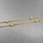 14k Yellow Gold 10 Station Diamonds by the Yard Necklace 0.75ctw 16" 2.8g