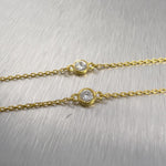 14k Yellow Gold 10 Station Diamonds by the Yard Necklace 0.75ctw 16" 2.8g