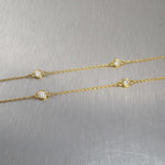14k Yellow Gold 10 Station Diamonds by the Yard Necklace 0.75ctw 16" 2.8g