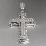 14k White Gold Round Diamond Cross Pendant 0.95ctw G VS2 26.7g