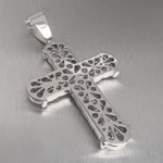 14k White Gold Round Diamond Cross Pendant 0.95ctw G VS2 26.7g