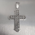 14k White Gold Round Diamond Cross Pendant 0.95ctw G VS2 26.7g