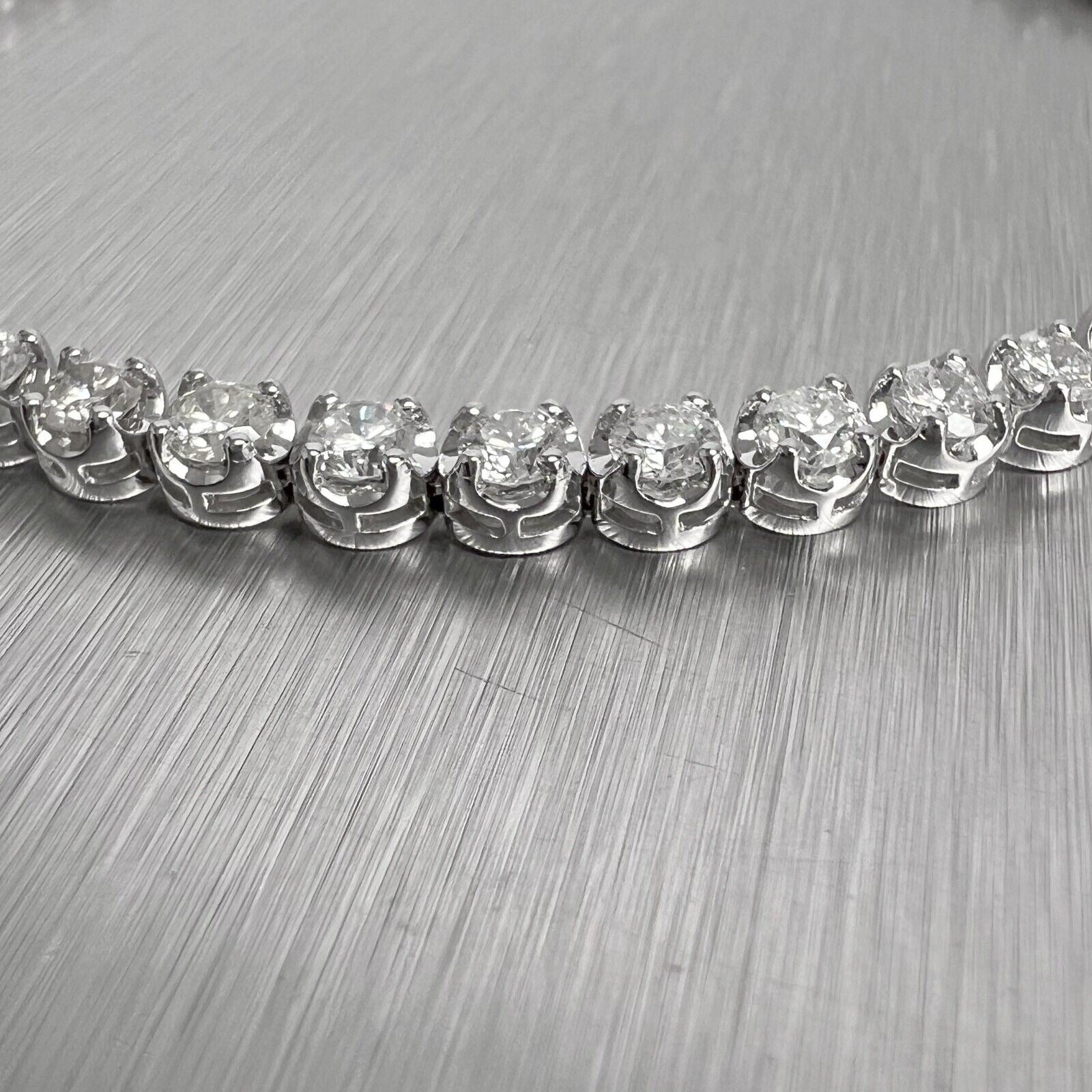 14k White Gold Diamond 42 Stone U-Prong Tennis Bracelet 4.33ctw G SI1 9.8g 7"