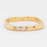 18k Yellow Gold Two Stone Diamond Mid Knuckle Band 0.05ctw Ring Size 2.75