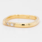 18k Yellow Gold Two Stone Diamond Mid Knuckle Band 0.05ctw Ring Size 2.75