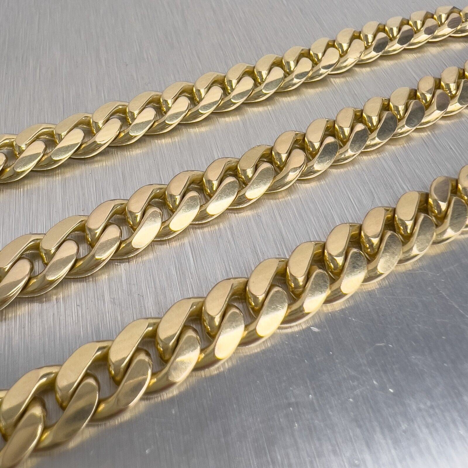 14k Yellow Gold Miami Cuban Curb Link 8.80mm Chain Necklace 24" 124.4g HEAVY