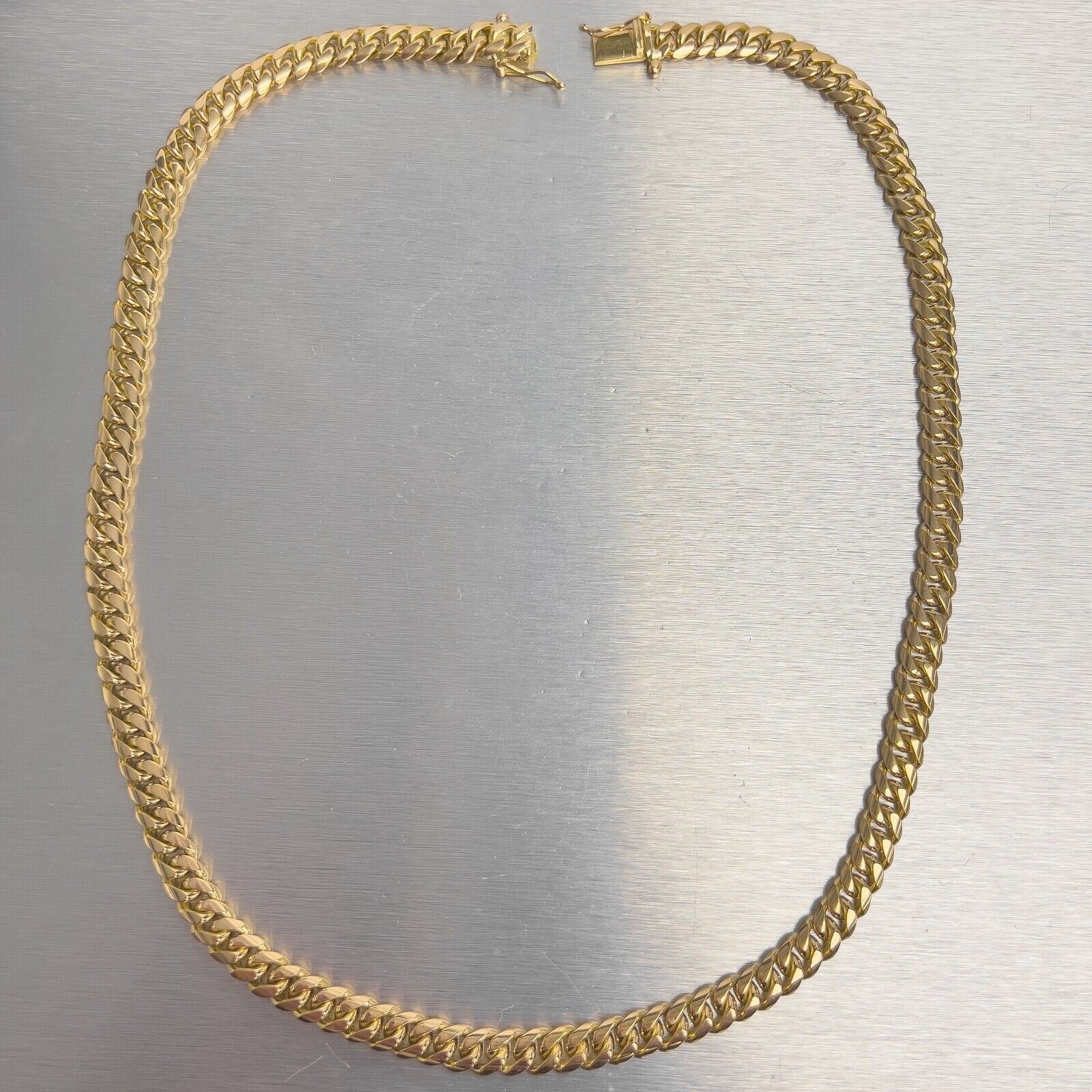 18k Yellow Gold Cuban Curb Link 7.50mm Chain Necklace 21" 95.7g