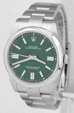 BRAND NEW 2024 PAPERS Rolex Oyster Perpetual 41 GREEN Stainless Watch 124300 BOX