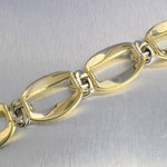 18k White & Yellow Gold Two Row Knot Station Bracelet 7.25" 82.6g