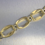 18k White & Yellow Gold Two Row Knot Station Bracelet 7.25" 82.6g